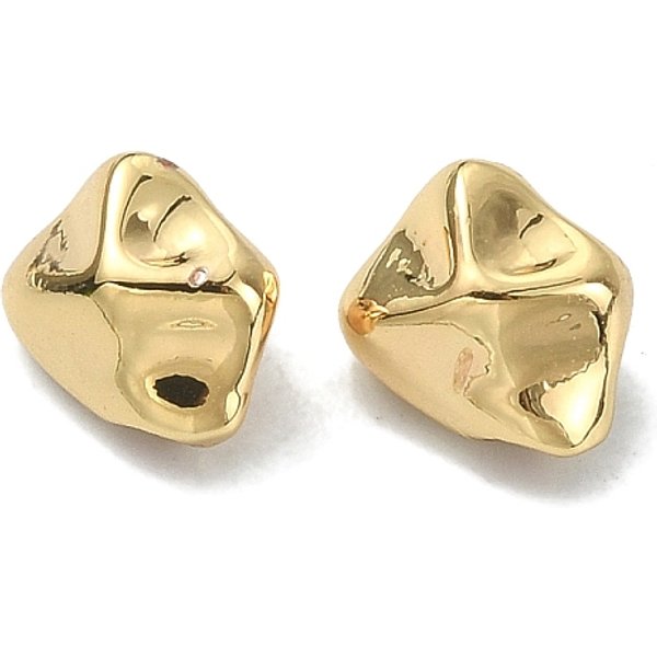 Cuentas Espaciadoras De LatóN Chapado En Estante, Sin Cadmio Y NíQue Y Plomo, Pepitas, Real 18K Chapado En Oro, 6.5X6.5X4.5Mm, Agujero: 1.5 Mm-image