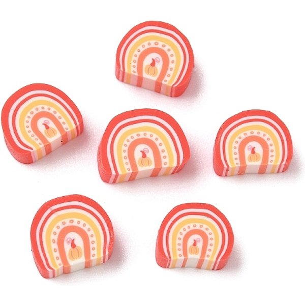 Perline Polimero Argilla Fatto A Mano, Arco, Pomodoro, 6-8X8-10X4-5Mm, Foro: 2 Mm-image