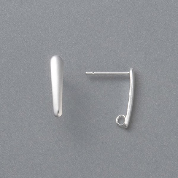 Boucles D'oreilles à Tige En Acier Inoxydable 304, Avec Boucle, Couleur D'argent, 15X3X1Mm, Trou: 1.6Mm, Pin: 0.8 Mm-image