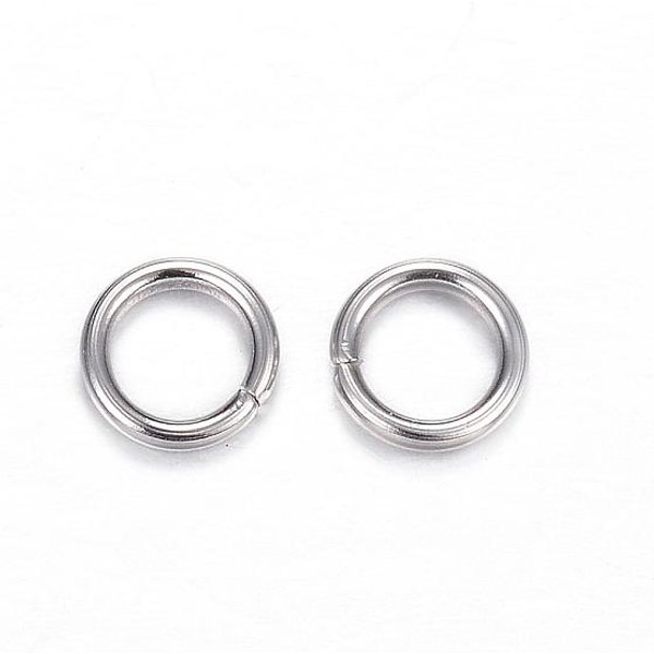 Tarnish Resistant 304 Stainless Steel Jump Rings, Open Jump Rings, Stainless Steel Color, 7X1.2Mm, Inner Diameter: 4.6Mm-image