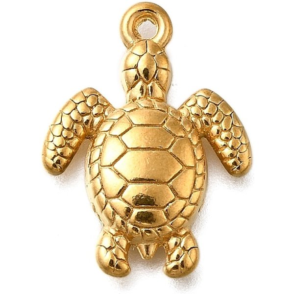 Pendentifs En Acier Inoxydable 304, Charme Sur Le ThèMe De L'océAn, Placage Ionique (Ip), VéRitable 18K Plaqué Or, Tortue, 20.5X15.5X3.5Mm, Trou: 1.5Mm-image