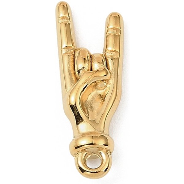 304 Stainless Steel Pendants, Nickel Free, Ion Plating(Ip), Gesture, 23.5X8X5Mm, Hole: 1.6Mm-image