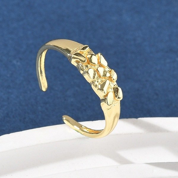 Manschettenringe Aus Messing FüR Damen, Langlebig Plattiert, Gestell, Bleifrei Und Cadmium Frei, Echtes 18K Vergoldet, Einstellbar, 5 Mm-image