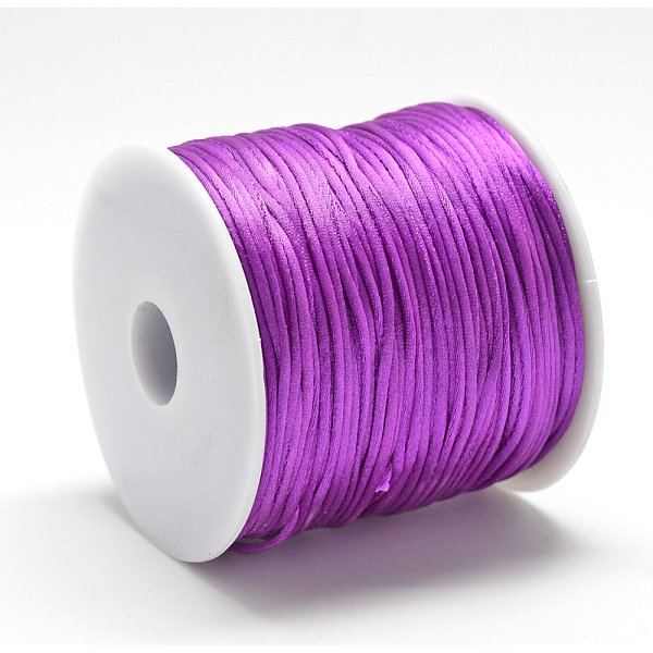 Nylon Thread, Rattail Satin Cord, Purple, About 1Mm, About 76.55 Yards(70M)/Roll-image