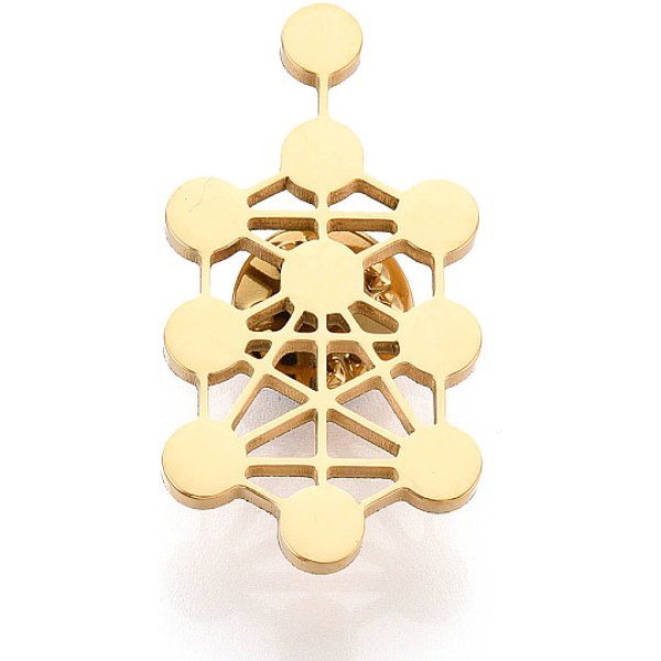 304 Stainless Steel Lapel Pin Backs for Clothes, Geometric Figure, Golden, 38.5x20x10mm