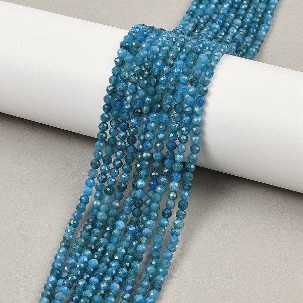 Natural Apatite Beads Strands, Faceted, Round, 3.5Mm, Hole: 0.6Mm, About 121-124Pcs/Strand, 15.28''-15.47''(38.8-39.3Cm)-image