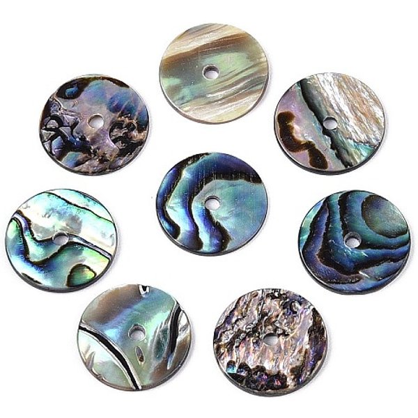 Paua Shell Naturale Perle, Disco, 12X1-1.5Mm, Foro: 1.4-1.6 Mm-image