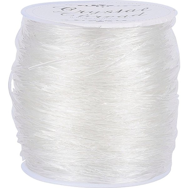 Fil Cristal, Fil éLastique, ChaîNe De Bracelet Extensible, Ronde, Clair, 0.8Mm, Environ 109.36 Yards (100 M)/Rouleau-image