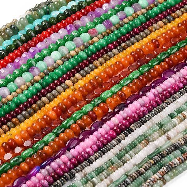 Natural & Synthetic Gemstone Beads Strands, Mixed Shapes, 4-30x4-15mm, Hole: 0.8-2mm, about 13-98pcs/Strand, 14.57 inch-15.74 inch(37-40cm)
