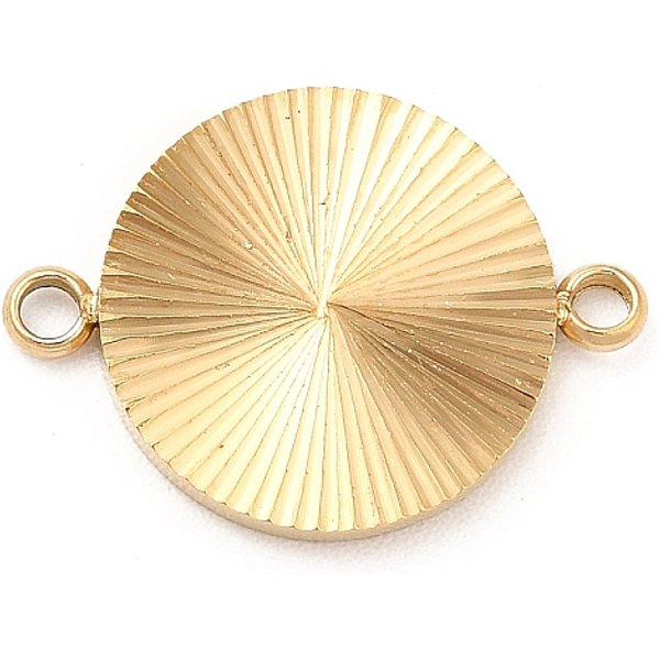 Connecteurs En Acier Inoxydable 304 à Placage Ionique (Ip), Maillons Ronds Plats, VéRitable 14K Plaqué Or, 12X17X1.5Mm, Trou: 1.5Mm-image