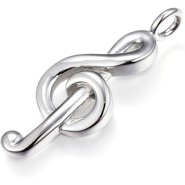 Tarnish Resistant 316 Surgical Stainless Steel Pendants, Musical Note, Stainless Steel Color, 37X13.5X6Mm, Hole: 3.5Mm-image