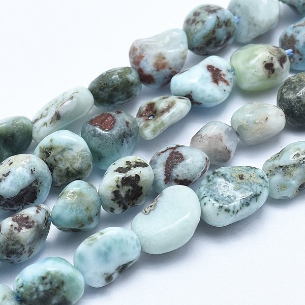 Hebras De Perlas Naturales Larimar, Piedra CaíDa, Pepitas, 5-8Mm, Agujero: 0.8 Mm, Aproximamente 45-47 Pcs / Cadena, 15.7 Pulgada (40 Cm)-image