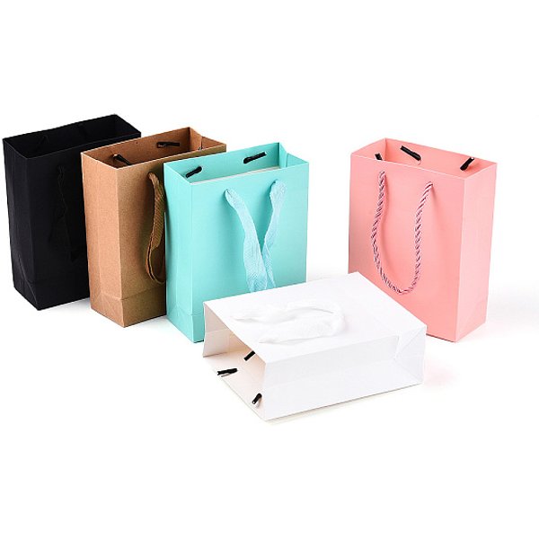 Cadeaux Sacs En Papier, Avec Une PoignéE, Rectangle, Couleur Mixte, DéPlier: 12X5.7X16Cm-image