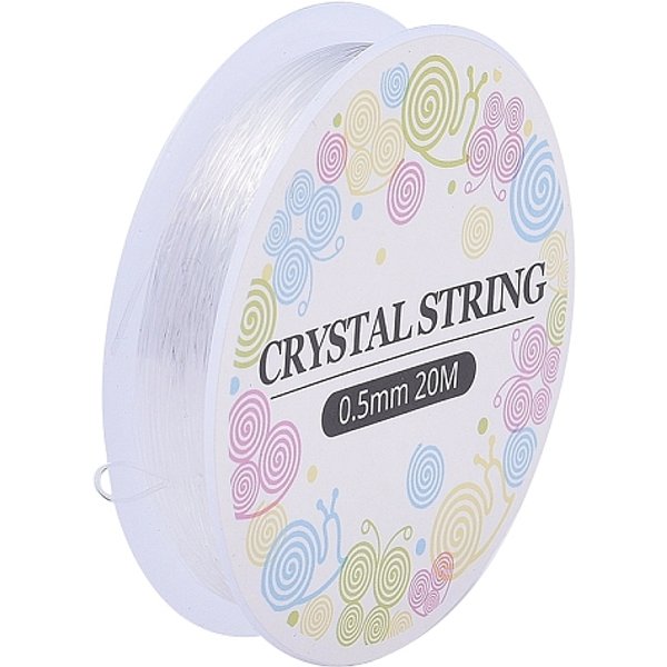 Fil Cristal, Fil éLastique, Cordon De Perles Extensible, Pour La Fabrication De Bijoux En Perles, Clair, 0.5Mm, Environ 21.87 Yards (20 M)/Rouleau-image