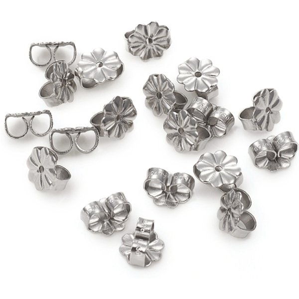 Poussoirs D'oreilless En Acier Inoxydable 304 RéSistants Au Ternissement, Boucles D'oreilles Papillon Pour Boucles D'oreilles Post, Fleur, Couleur Inoxydable, 6.5X6X3.5Mm, Trou: 1Mm-image