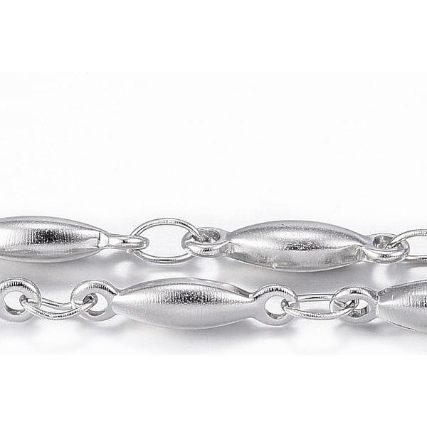 Tarnish Resistant 304 Stainless Steel Bar Link Chains, Soldered, With Spool, Stainless Steel Color, 11X2.5X2.2Mm, About 32.8 Feet(10M)/Roll-image