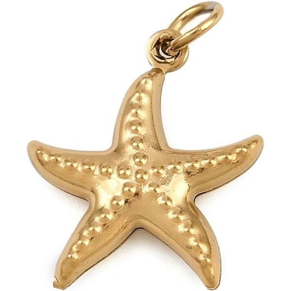 Pendentifs En Acier Inoxydable Ocean 304, Placage Ionique (Ip), VéRitable 18K Plaqué Or, Avec Anneau De Jonction, éToiles De Mer, 17.5X15.5X4.5Mm, Trou: 3Mm-image