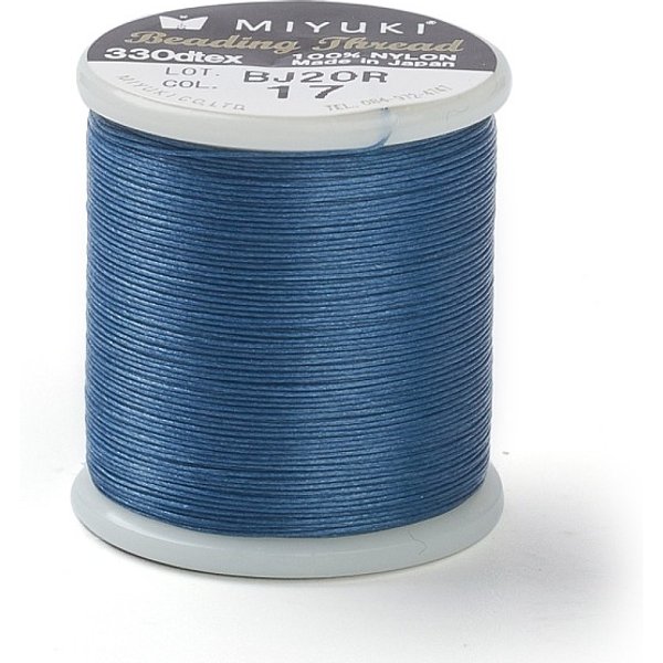 Miyuki Perlenstickerei Nylonfaden b, 330 dtex/0.203 mm/0.008", für Saatperlen, # 17, Stahlblau, 0.16 mm, 55 Yard (50 Meter)/Rolle