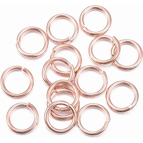 Offene Biegeringe Aus Edelstahl 304, RoséGold, 18 Gauge, 7X1 Mm, Innendurchmesser: 5 Mm-image