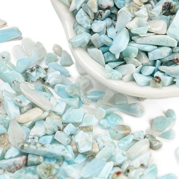 Natural Larimar Beads, No Hole Beads, Chip Beads, 3-8X1-4Mm-image