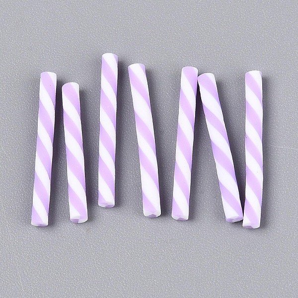 Handmade Polymer Clay Nail Art Decoration Accessories, Column, Plum, 19-23X1.5-3Mm-image