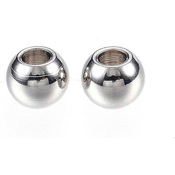 Perlas De Acero Inoxidable 304 Resistentes Al Deslustre, Rerondana Plana, Color Acero Inoxidable, 5X4Mm, Agujero: 2 Mm-image