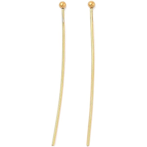Kugelkopfstifte Aus Edelstahl 304, Ionenbeschichtung (Ip), Echtes 18K Vergoldet, 36X1.8 Mm-image