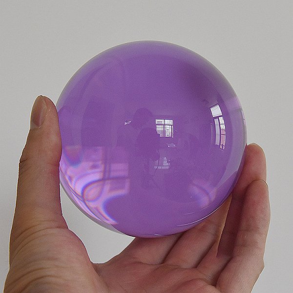 Glass Display Decorations, Crystal Ball, Round, Plum, 30mm