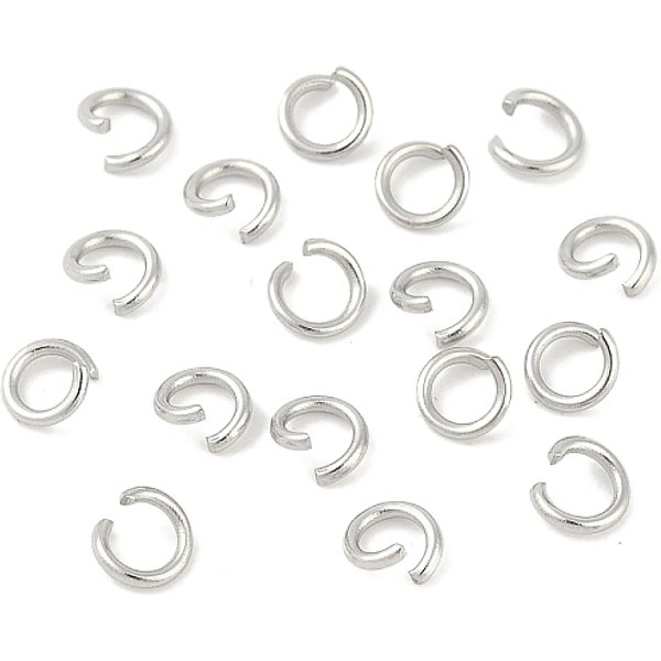 Tarnish Resistant 304 Stainless Steel Jump Rings, Open Jump Rings, Stainless Steel, 21 Gauge, 4X0.7Mm, Inner Diameter: 2.6Mm-image