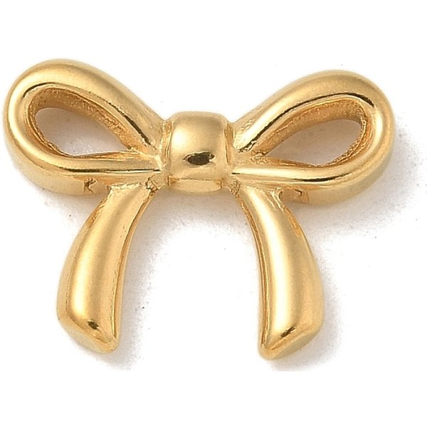 Pvd Vacuum Plating 304 Stainless Steel Connectors Charms, Bowknot Link, Real 18K Gold Plated, 12X16X3Mm, Hole: 2.5X1.5Mm-image