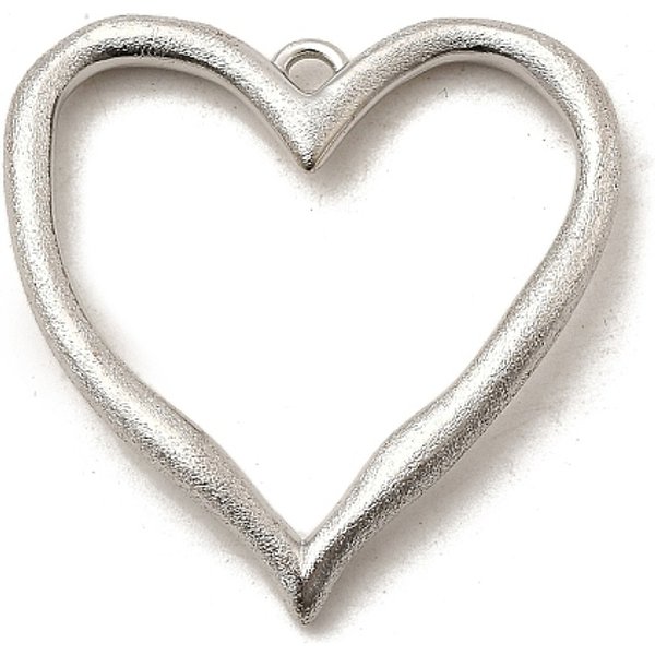Pendenti In Ottone Placcato Cremagliera Opaca, Charms Cuore, Placcato Di Lunga Durata, Cadmio& Piombo Libero, Platino, 40X39.5X3.5Mm, Foro: 3 Mm-image
