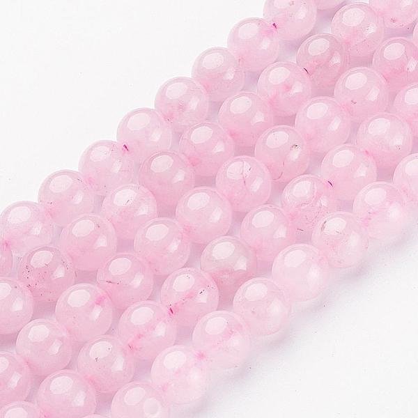 Natural Rose Quartz Beads Strands, Round, 8Mm, Hole: 1Mm, About 46Pcs/Strand, 15 Inch-image