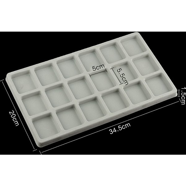 Pe And Flocking Bead Design Boards, Diy Beading Jewelry Making Tray, Rectangle, Gray, 34.5X20X1.5Cm-image