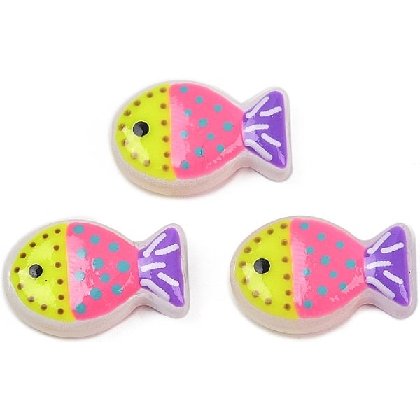 Handmade Lampwork Beads, Fish, With Enamel, Yellow, 20X13X5.5Mm, Hole: 1.4Mm-image