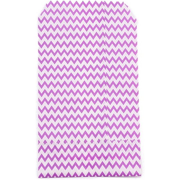 White Kraft Paper Bags, No Handles, Storage Bags, Wave Pattern, Wedding Party Birthday Gift Bag, Purple, 15X8.3X0.02Cm-image