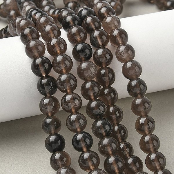 Natural Ice Obsidian Beads Strands, Round, Coffee, 10Mm, Hole: 1.2Mm, About 31-33Pcs/Strand, 14.76''-14.96''(37.5-38Cm)-image
