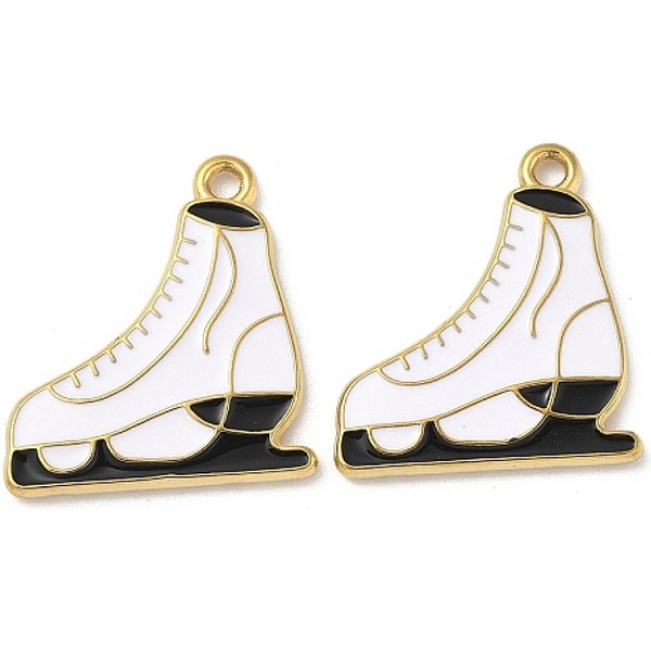 304 Stainless Steel Enamel Pendants, Christmas Theme Charms, Ion Plating(Ip), Real 18K Gold Plated, Shoes, 21X19X2Mm, Hole: 1.6Mm-image