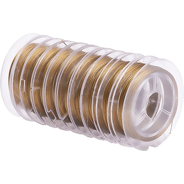 Tiger Tail Wire, Nylon-Coated Stainless Steel, Dark Goldenrod, 0.38Mm, About 32.8 Feet(10M)/Roll-image