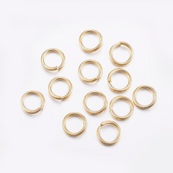 Anelli Di Congiunzione Aperti In Acciaio Inossidabile 304, Vero Placcato Oro 18K, 20 Gauge, 4X0.8Mm, Diametro Interno: 2.4Mm-image