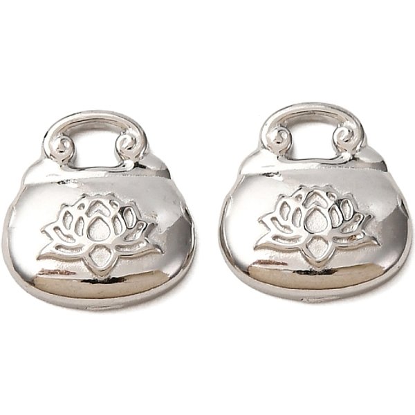 304 Stainless Steel Charms, Stainless Steel Color, Bag, 10x9.5x2mm, Hole: 2x2.2mm