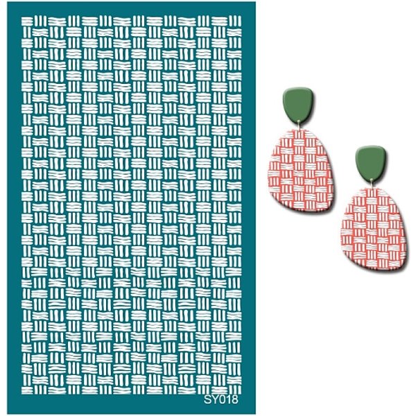 Siebdruckschablone Aus Polyester, Wiederverwendbares Siebdruckwerkzeug Aus Fimo, FüR Die Herstellung Von Diy-Ohrringen Aus Fimo, Geflochtene, 15X9 Cm-image