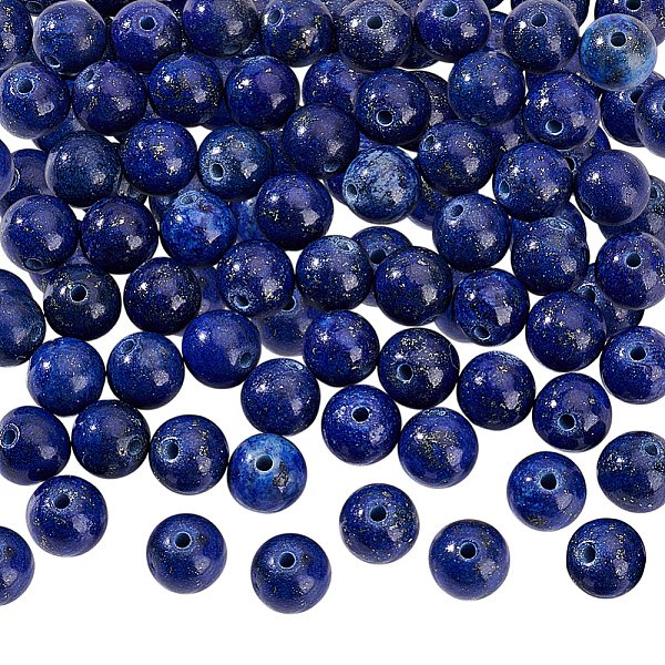 2 Strang NatüRliche Lapislazuli-PerlensträNge, GefäRbt, Runde, 6 Mm, Bohrung: 1 Mm, Ca. 30 Stk. / Strang, 7.60'' (19.3 Cm)-image