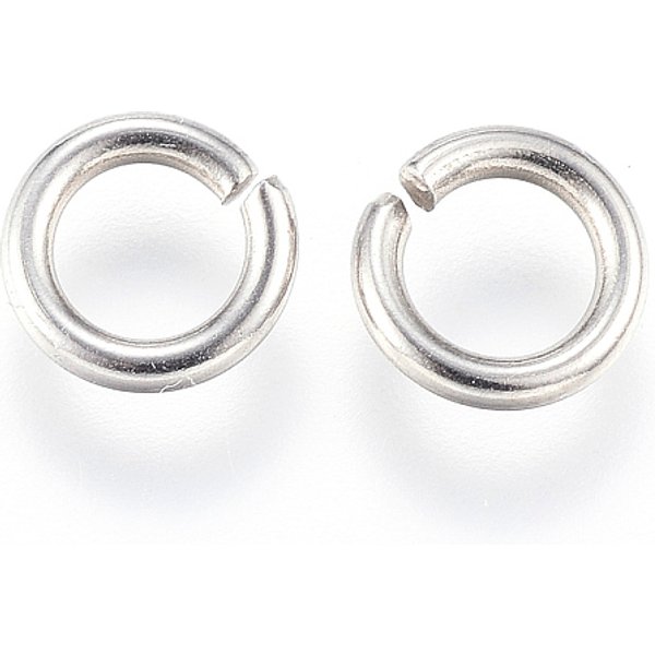 Tarnish Resistant 304 Stainless Steel Open Jump Rings, Stainless Steel Color, 7x1.3mm, Inner Diameter: 4.4mm