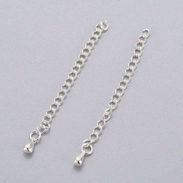 Rallonge De ChaîNe En Acier Inoxydable 304, ChaîNes SoudéEs, Couleur D'argent, 55-63X3Mm-image