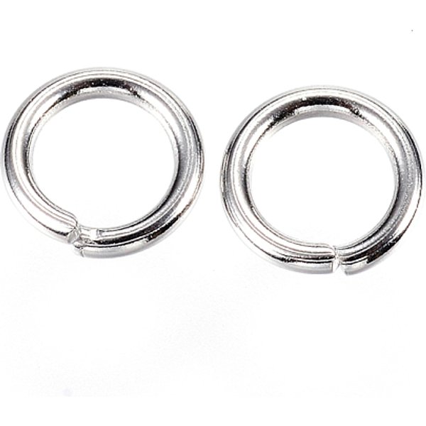 Tarnish Resistant 304 Stainless Steel Jump Rings, Open Jump Rings, Stainless Steel Color, 8X1.3Mm, Inner Diameter: 5.4Mm-image
