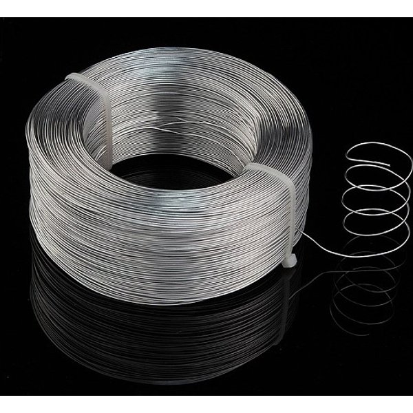 Anodized Aluminum Wire, Bendable Metal Craft Wire, Flexible Craft Wire, for Beading Jewelry Craft Making, Silver, 20 Gauge, 0.8mm, 300m/500g(984.2 Feet/500g)