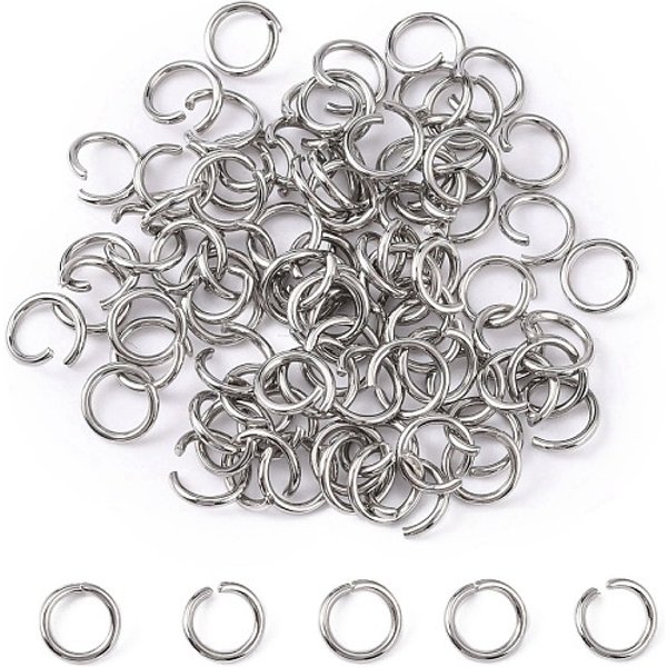 Anelli Di Congiunzione Aperti In Acciaio Inossidabile 304 Anti-Ossidazione, Connettori Metallici Per Gioielli Fai-Da-Te E Portachiavi, Acciaio Inossidabile, 18 Gauge, 7X1Mm, Diametro Interno: 5Mm, Circa 86Pcs/10G-image