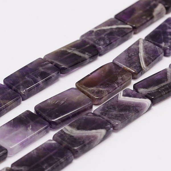 NatüRlichen Amethyst Perlen SträNge, Rechteck, 20X12.5X3.5 Mm, Bohrung: 1 Mm, Ca. 19 Stk. / Strang, 15.5 Zoll-image
