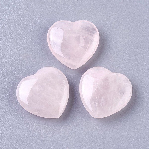 Natural Rose Quartz Cabochons, Heart, 25X25X7.5-11Mm-image