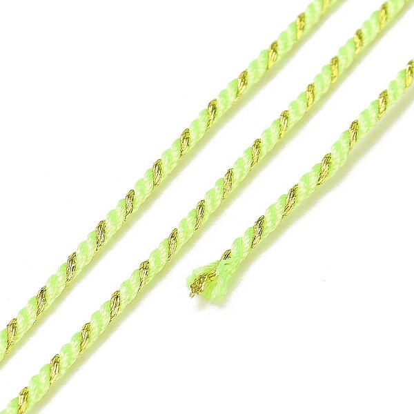 Cordoncino In Filigrana Di Policotone, Corda Intrecciata, Con Bobina In Plastica, Per Appendere A Parete, Mestieri, Incartamento Di Regalo, Giallo Verde, 1.2Mm, Circa 27.34 Iarde (25 M)/Rotolo-image